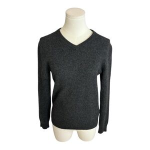 CASHMERE Club Room Luxury V Neck Soft Sweater Gray Black Size S Men Woman Unisex